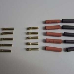 Goldkontakte 4mm Stecker + Buchse + Schrumpfschlauch rot/schwarz